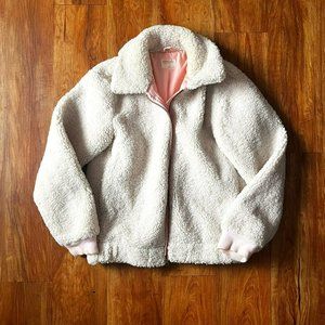 J. Crew Crewcuts Everyday - Off-White Teddy Faux Fur Girl's Jacket - Size 14/L